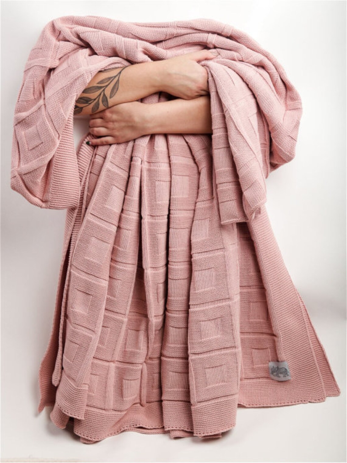 Pink plaid knitted adults weighted blankets adults hand Etsy