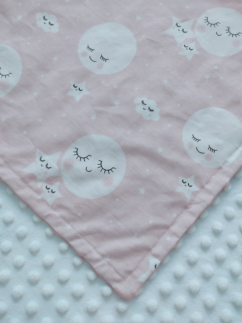 Moon personalized baby blanket Minky blanket for children Etsy