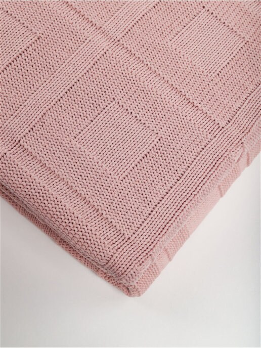 Pink plaid knitted adults weighted blankets adults hand | Etsy