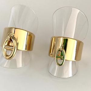 Bague breloque maille marine, bague en acier inoxydable, bague à offrir