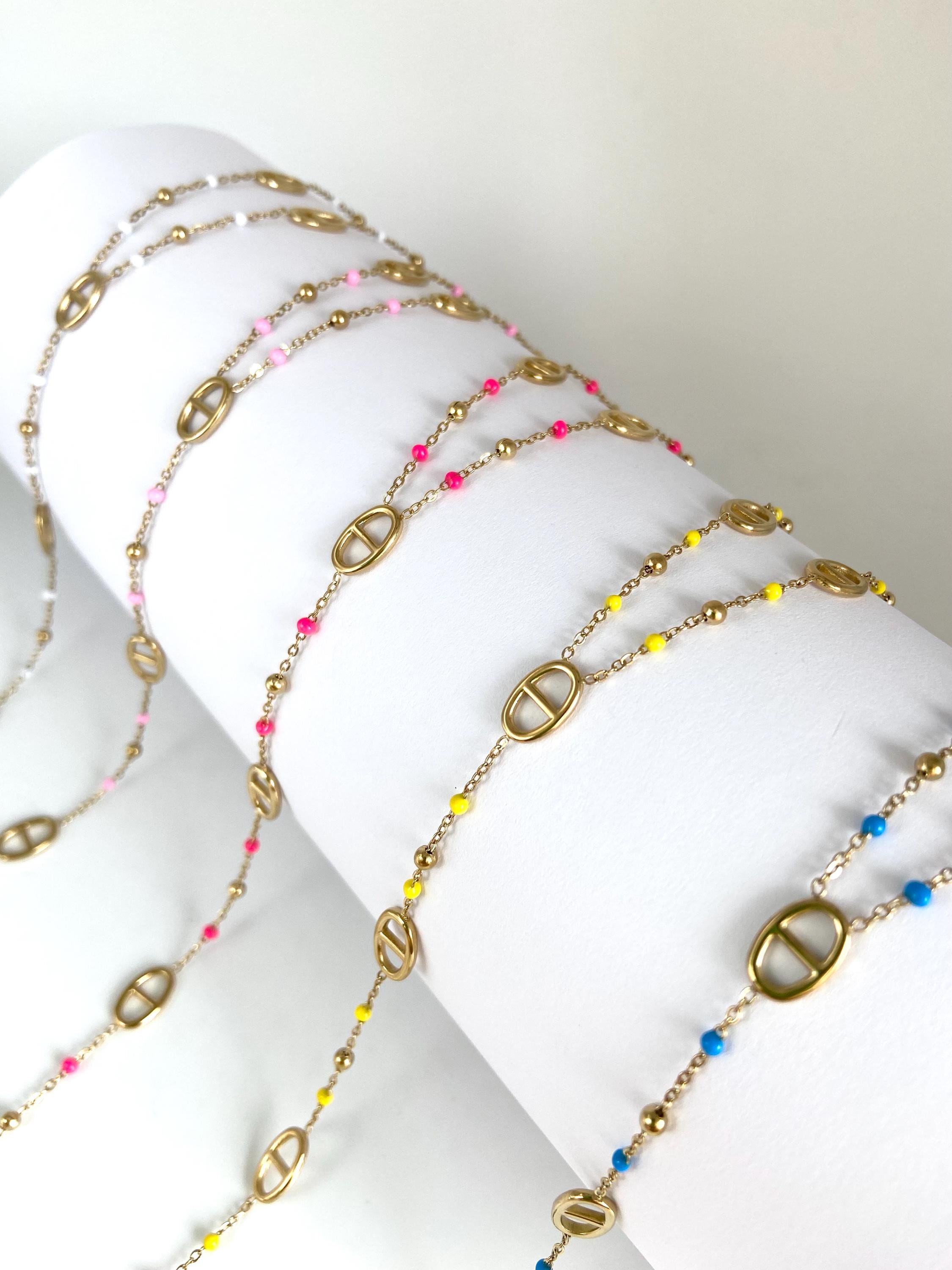 Collier en perles de rocaille pour femme, tour de cou, style bohème, couleur claire