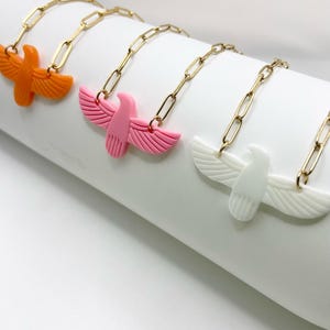 Totem necklace, bird necklace, eagle necklace, phoenix necklace, colored eagle necklace, stainless steel necklace, talisman necklace