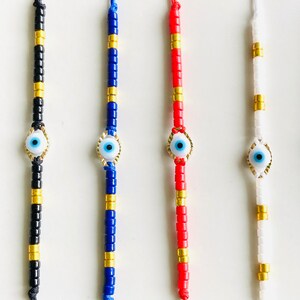 Bracelet perles, bracelet perles de rocaille, bracelet couleur, bracelet œil protecteur, bracelet brésilien image 4