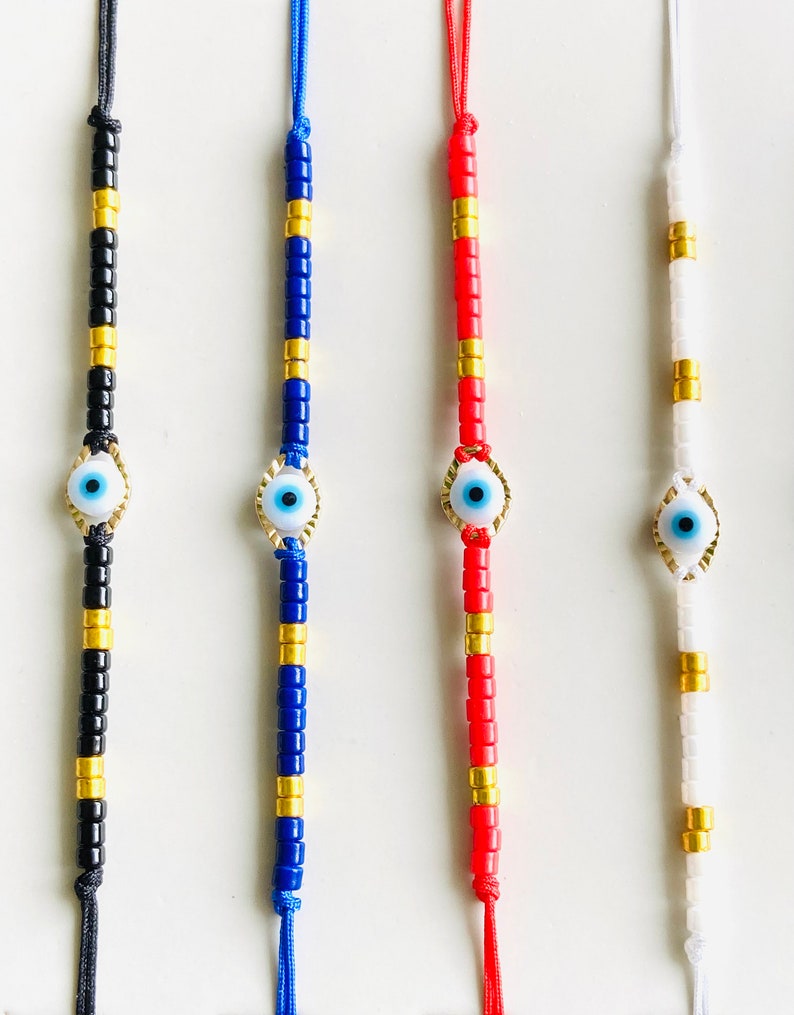 Bracelet perles, bracelet perles de rocaille, bracelet couleur, bracelet œil protecteur, bracelet brésilien image 4