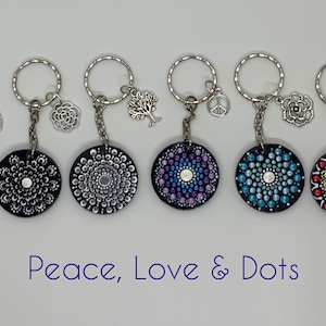 Mandala keychain|Mandala charm keychain|Mandala key holder
