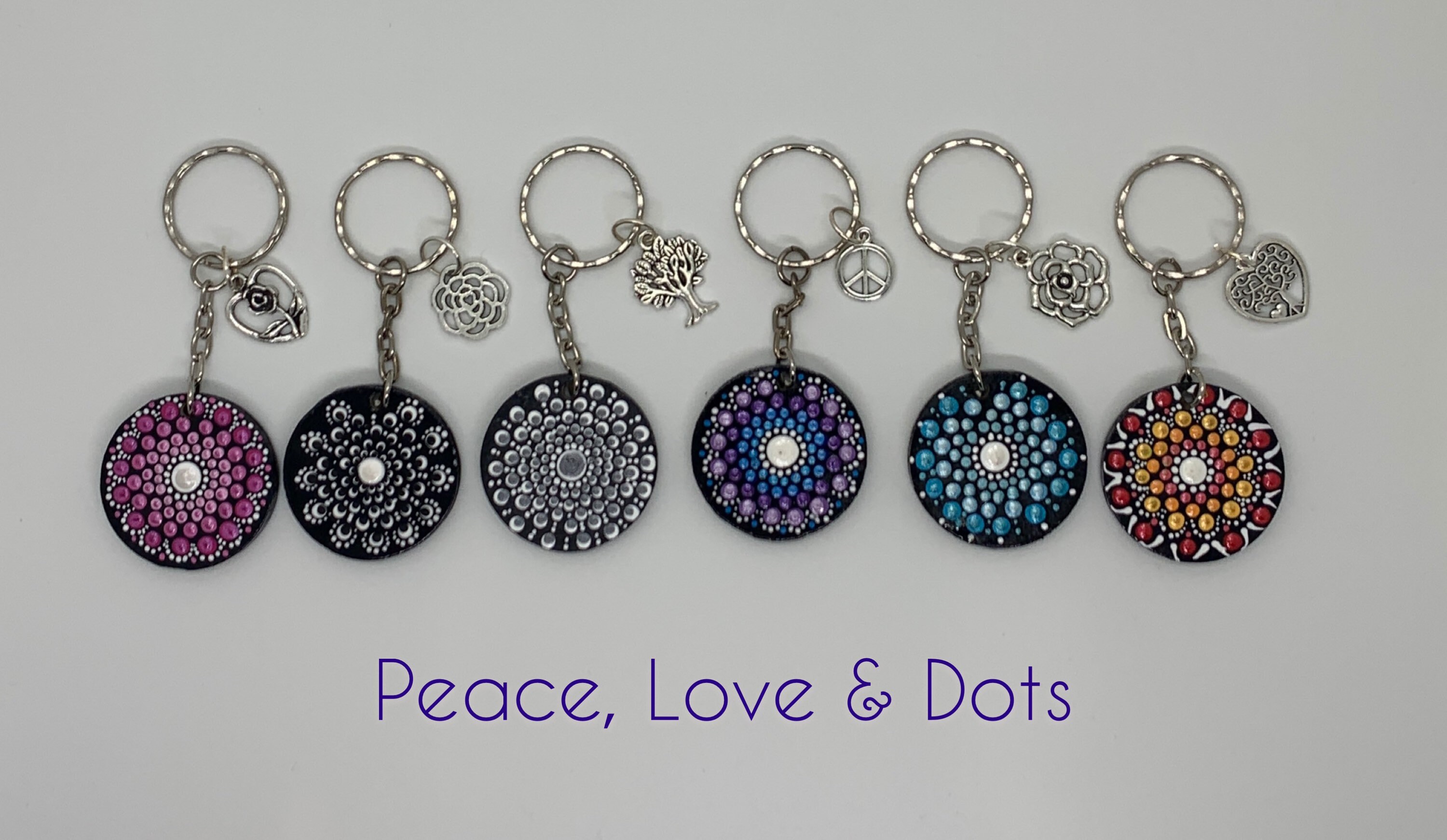 Mandala keychainMandala charm keychainMandala key holder Etsy