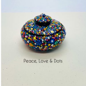 Small trinket dish and lid|Mini tea light holder|Mini trinket dish|Rainbow tea light holder