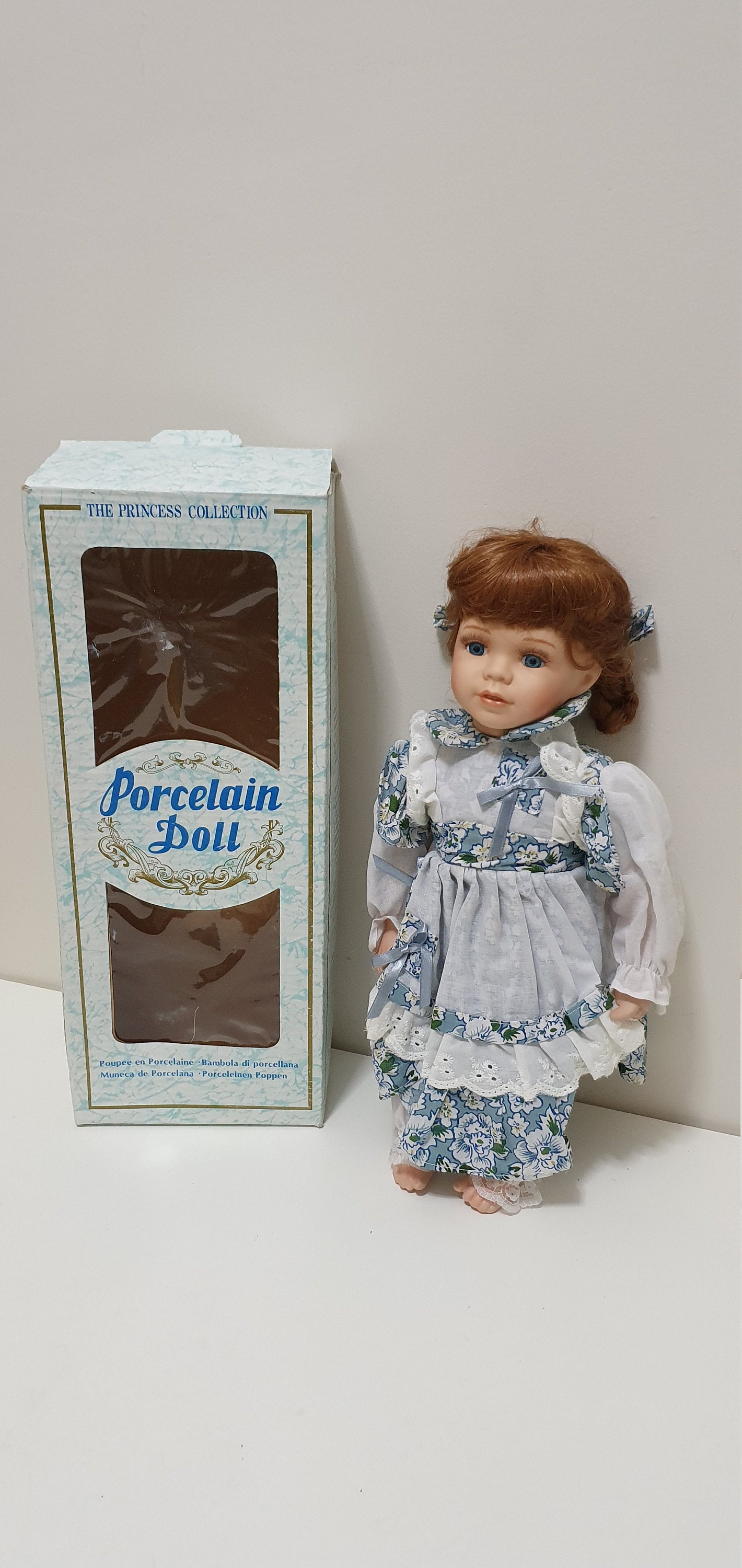 Vintage Doll Porcelain Baby Doll Girl With Box Hand Etsy