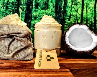 Body Butter with Organic Shea Butter & Coconut Oil, Whipped by Nature Earth