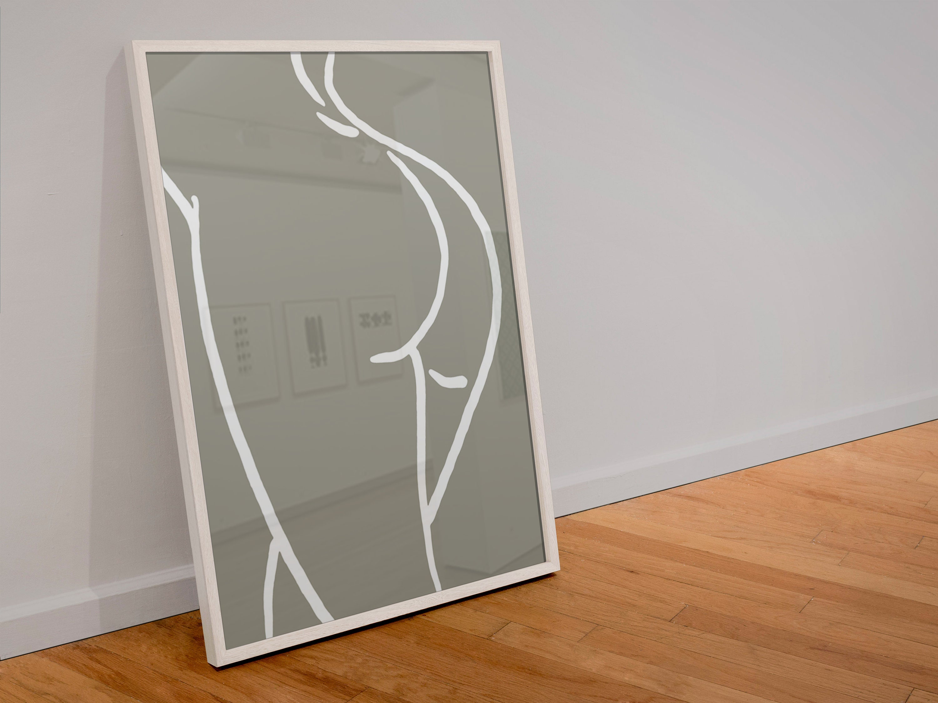 Warm Earthy Grey Female Nude Behind Print Abstract - Etsy UK