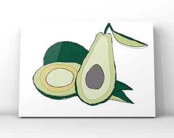 Avocado Vegetable Print, Kitchen Wall Decor, UNFRAMED Print