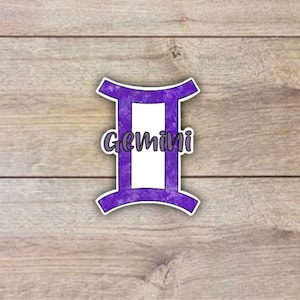 Gemini sticker, zodiac sticker, astrology sticker, Gemini gifts for friend, horoscope art, Vinyl stickers for notebook, June birthday gift