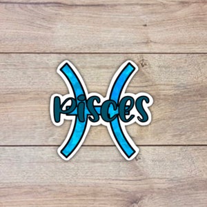Pisces sticker, zodiac sign sticker, horoscope gifts, hand drawn stickers, February birthday gifts for her, notebook stickers, astrology art