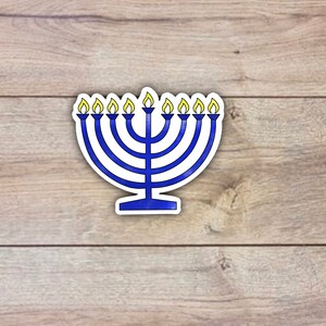 Hanukkah stickers, menorah stickers, holiday gift for friend, Jewish sticker, hand drawn stickers, vinyl sticker for planner, happy Hanukkah
