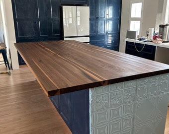 Custom Butcher Block Kitchen Island Hardwood, Home and Kitchen Design, Modern Countertop, Home Decor, Custom Woodwork, Butcher Block