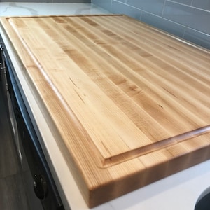 Natural Solid Maple Butcher Block Cutting Board Hardwood Plain Maple Cutting Board/Serving Board Extra Large Butcher Block Custom Woodwork