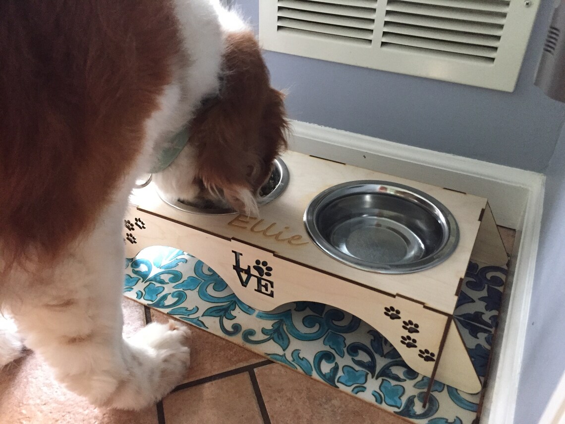 Laser Cut Dog Bowl Holder SVG File Etsy
