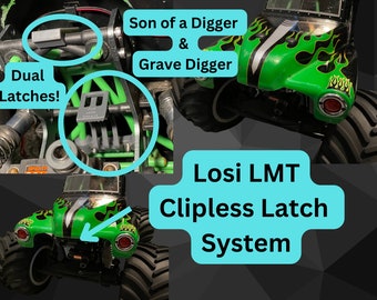 Losi LMT Clipless Latch System - Grave Digger, Son of a Digger, & LMT Roller!