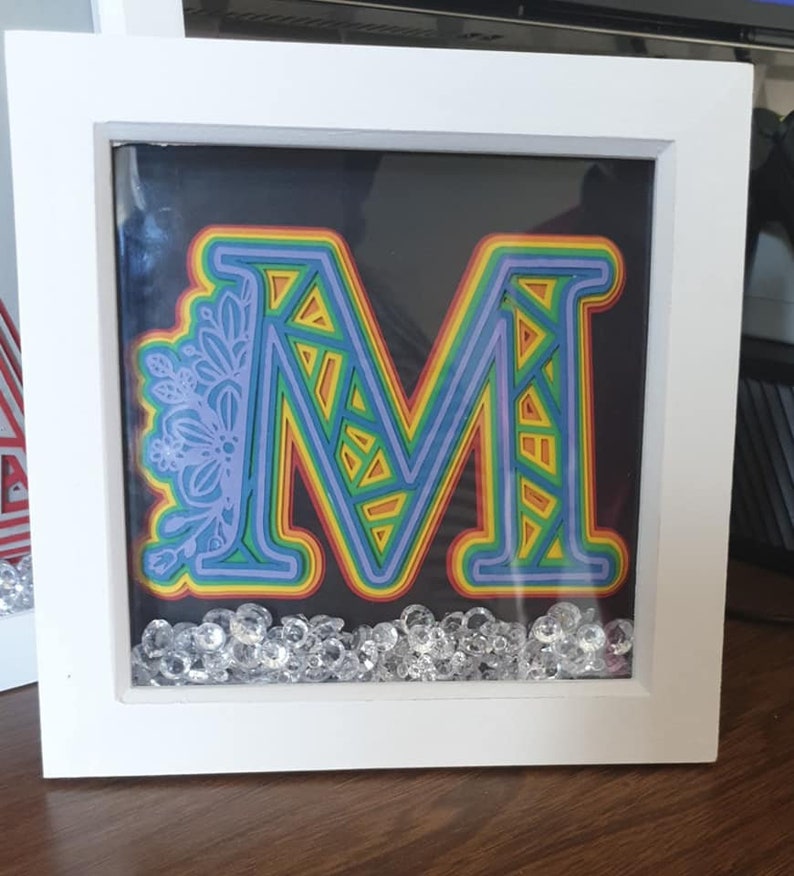 Download 3D Layered Letters Shadow Box Layered Monogram initial | Etsy
