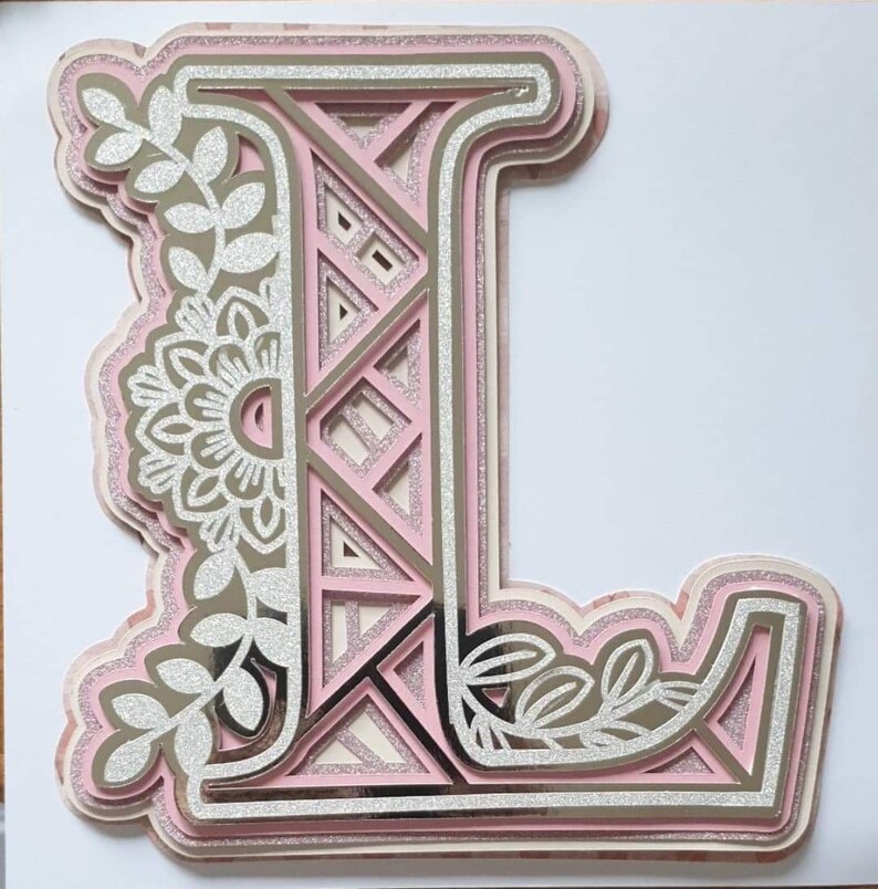 3D Layered Letters Shadow Box Layered Monogram initial Etsy