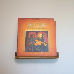 Floating WALNUT Vinyl Record Display Shelf