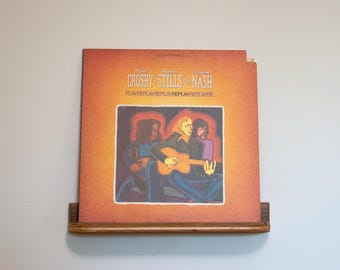 Floating WALNUT Vinyl Record Display Shelf