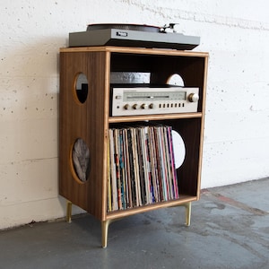 The &quot;Encore&quot; WALNUT Vinyl Record Turntable Cabinet