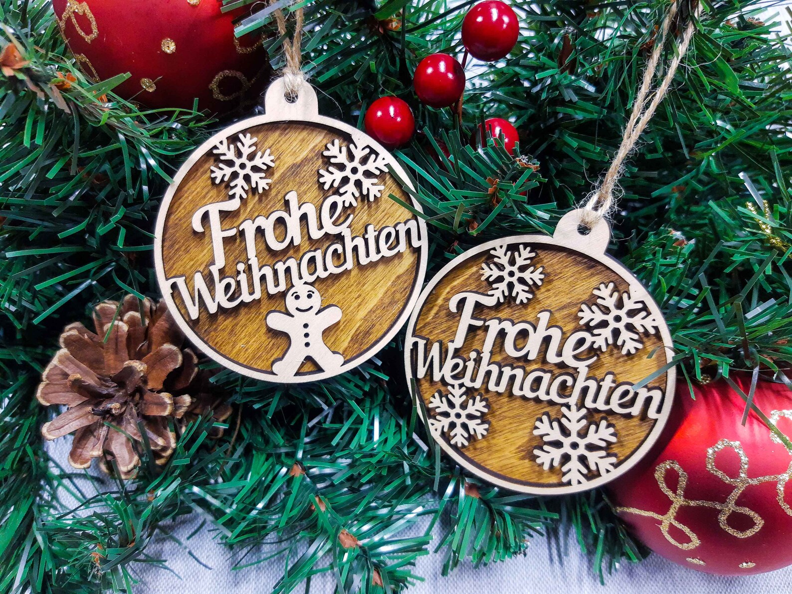 Frohe Weihnachten Wooden Christmas Decoration Christmas Etsy