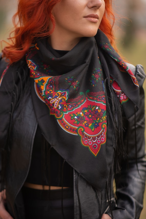 Kurdish Floral Scarf Ethnic Scarf Floral Scarf Boho Folk Etsy