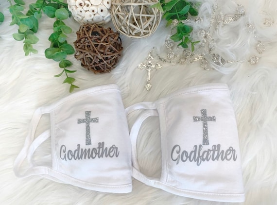 Godmother Face Mask Godfather Mask Custom {Special Occasion, Godparent Gift,  Baptism, Christening, Godmother Gift, Religious, Mommy Daddy}