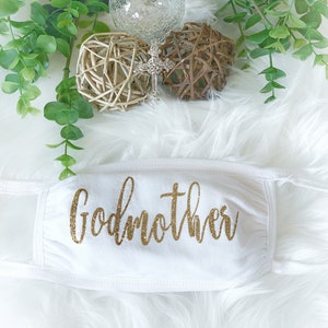 Godmother Face Mask Godfather Mask, Special Occasion, Godparent Gift,  Baptism, Christening, Godmother Gift, Religious, Mommy Daddy, organic