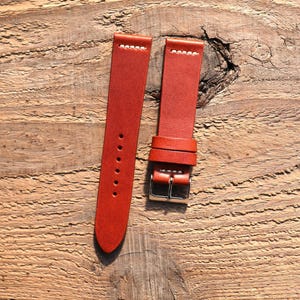 Buttero Cognac Leather Watch Strap Bespoke Watch Band 18mm, 19mm, 20mm, 21mm, 22mm, 23mm, 24mm, Classic Strap