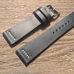 Horween Navy Chromexcel Leather Watch Strap | Custom Handmade Watch Band 18mm, 19mm, 20mm, 21mm, 22mm, 23mm, 24mm, | Classic Strap