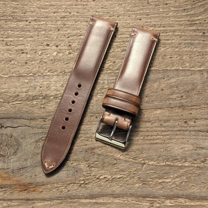 Horween Natural Chromexcel Leather Watch Strap | Custom Handmade Watch Band 18mm, 19mm, 20mm, 21mm, 22mm, 24mm, | Vintage Padded Strap