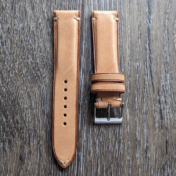 Leather Watch Strap Watch Band Wickett & Craig Traditional Harness Russet  Padded, 18mm, 19mm, 20mm, 21mm, 22mm, 24mm, USA Leather 