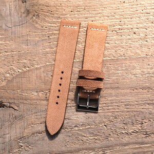 Horween Suede Leather Watch Strap Bespoke Band 18mm, 19mm, 20mm, 21mm, 22mm, 23mm, 24mm, Classic Strap