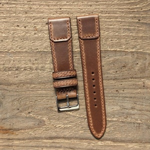 Horween Natural Chromexcel Leather Watch Strap | Custom Handmade Band 16mm, 17mm, 18mm, 19mm, 20mm, 21mm, 22mm, | Reverso Leather Strap