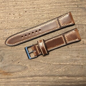 Horween Natural Chromexcel Leather Watch Strap | Custom Handmade Watch Band 16mm, 17mm, 18mm, 19mm, 20mm, 21mm, 22mm, | Tonneau Watch Band