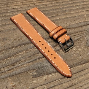 Bracelet de montre en cuir Wickett & Craig Russet | Bracelet de montre personnalisé fait main 18 mm, 19 mm, 20 mm, 21 mm, 22 mm, 23 mm, 24 mm | Sangle à coutures complètes