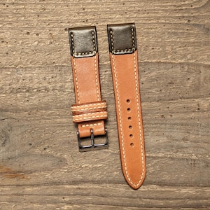 Bracelet de montre en cuir olive Wickett & Craig | Bracelet de montre personnalisé fait main 16 mm, 17 mm, 18 mm, 19 mm, 20 mm, 21 mm, 22 mm, | Bracelet Reverso bicolore