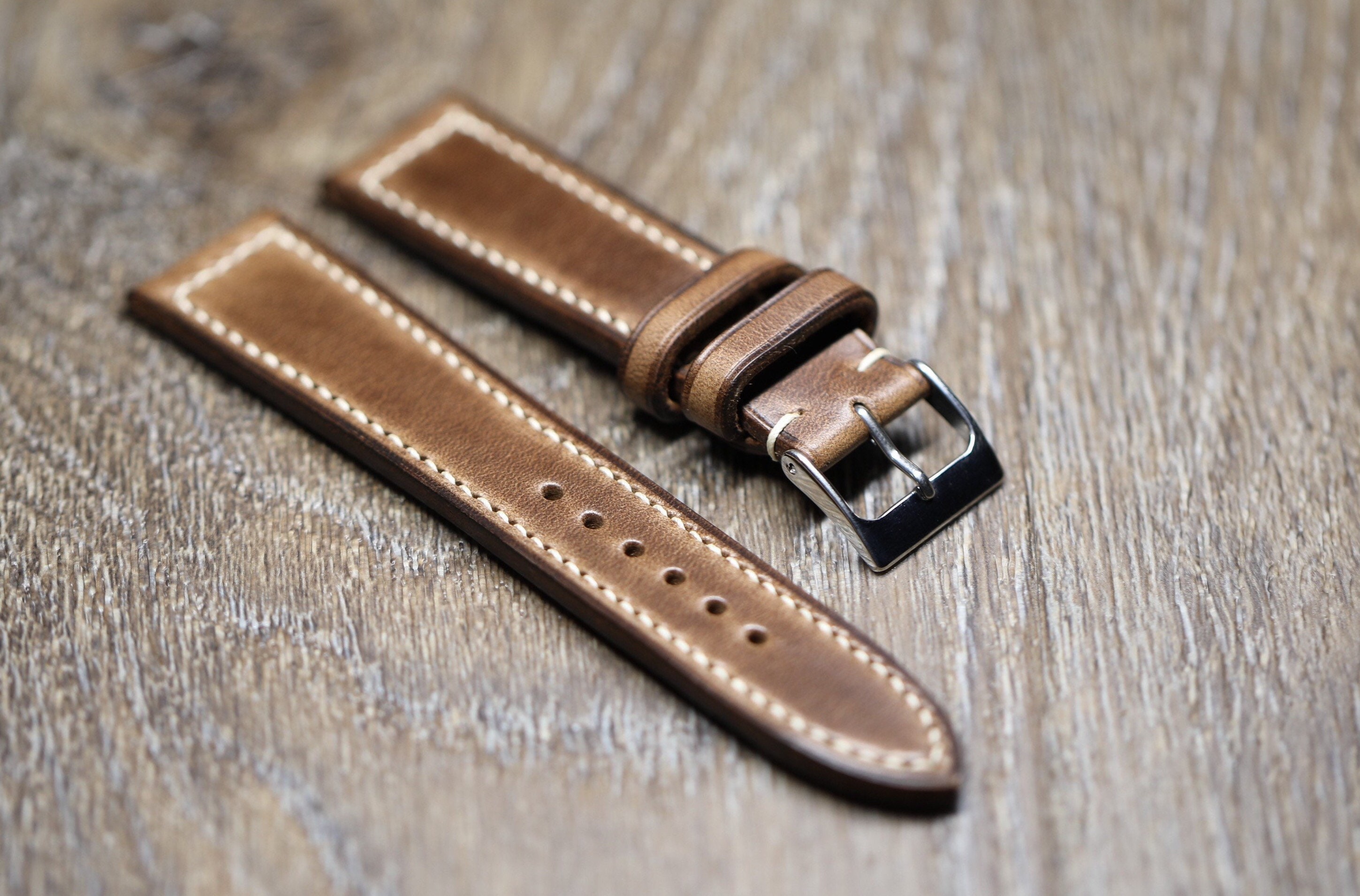 egetræ fugtighed Udførelse Horween Chromexcel Natural Leather Watch Strap Watch Band - Etsy