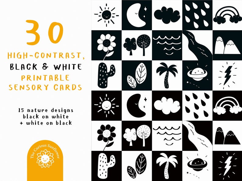 100 High Contrast Baby Cards Bundle Printable Montessori | Etsy