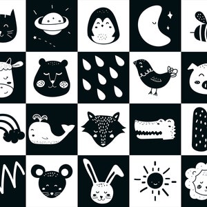 120 High Contrast Baby Cards Bundle Printable Montessori Black and White Sensory Cards for Infant Stimulation DIGITAL DOWNLOAD image 1