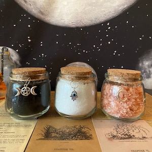 Witch Salt Set: Black, Himalayan Pink, Sea Salt - Ritual Spells