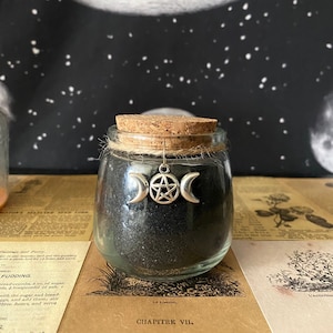 Black Witch Salt | Ritual Salt Protection | Protect Your Home | Witch 7 ounces with or Without Altar Spoon