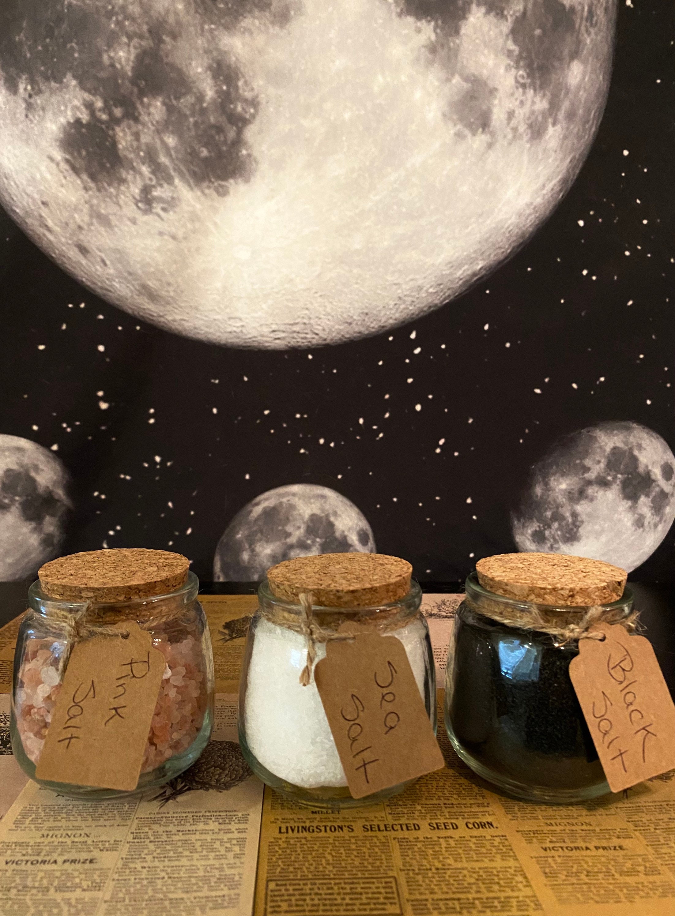 Witch Salt Set: Black, Himalayan Pink, Sea Salt - Ritual Spells - Etsy