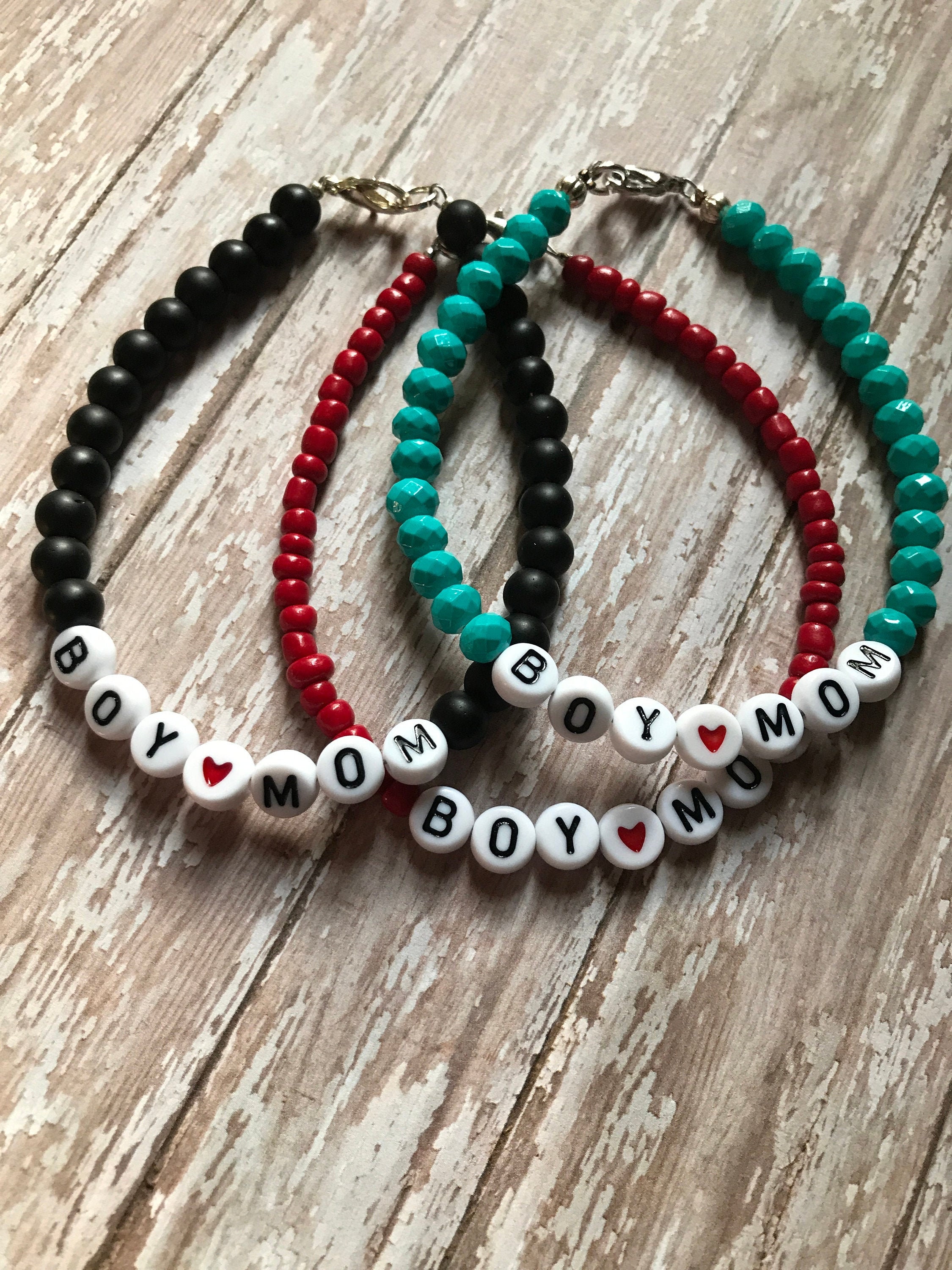 Boy Mom Bracelet Personalized Bracelet. Beaded Bracelet GIFT Etsy