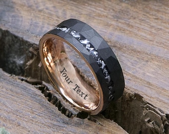 Wolframring, Meteoritring, Herrenring, Wolframring, Herrenring, Wolframband, Meteoritring, personalisierter Ring für Männer