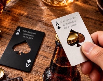 Bulk Engraved Bottle Opener Wedding Favors, Ace Of Spades Beer Opener for Wedding Favor, Save The Date, Wedding Bottle Opener Giveaways