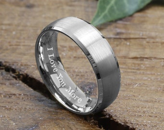 Anello personalizzato per uomo Anello di promessa per lui Regalo di San Valentino Regalo per il marito Regalo di anniversario per uomo Regalo per il fidanzato Anello in argento